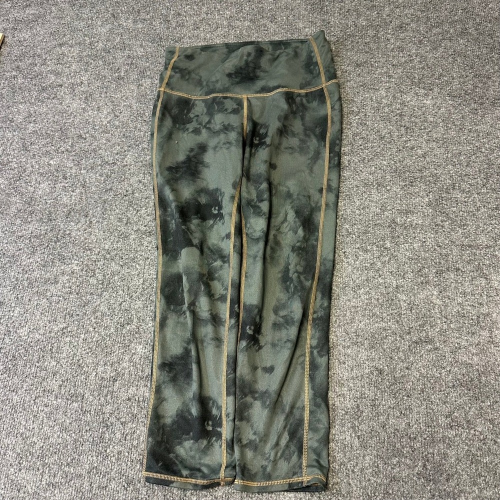 Athleta Leggings Womens Size XS Green Tie Dye High Rise Cropped Athletic Yoga